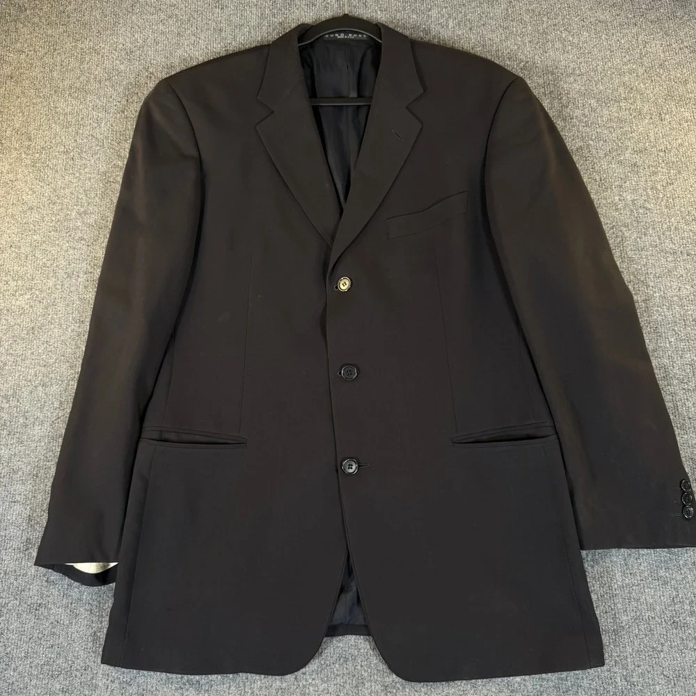 Hugo Boss Mens Black 100% Virgin Wool 3 Button Blazer Sport Einstein Sigma 42R